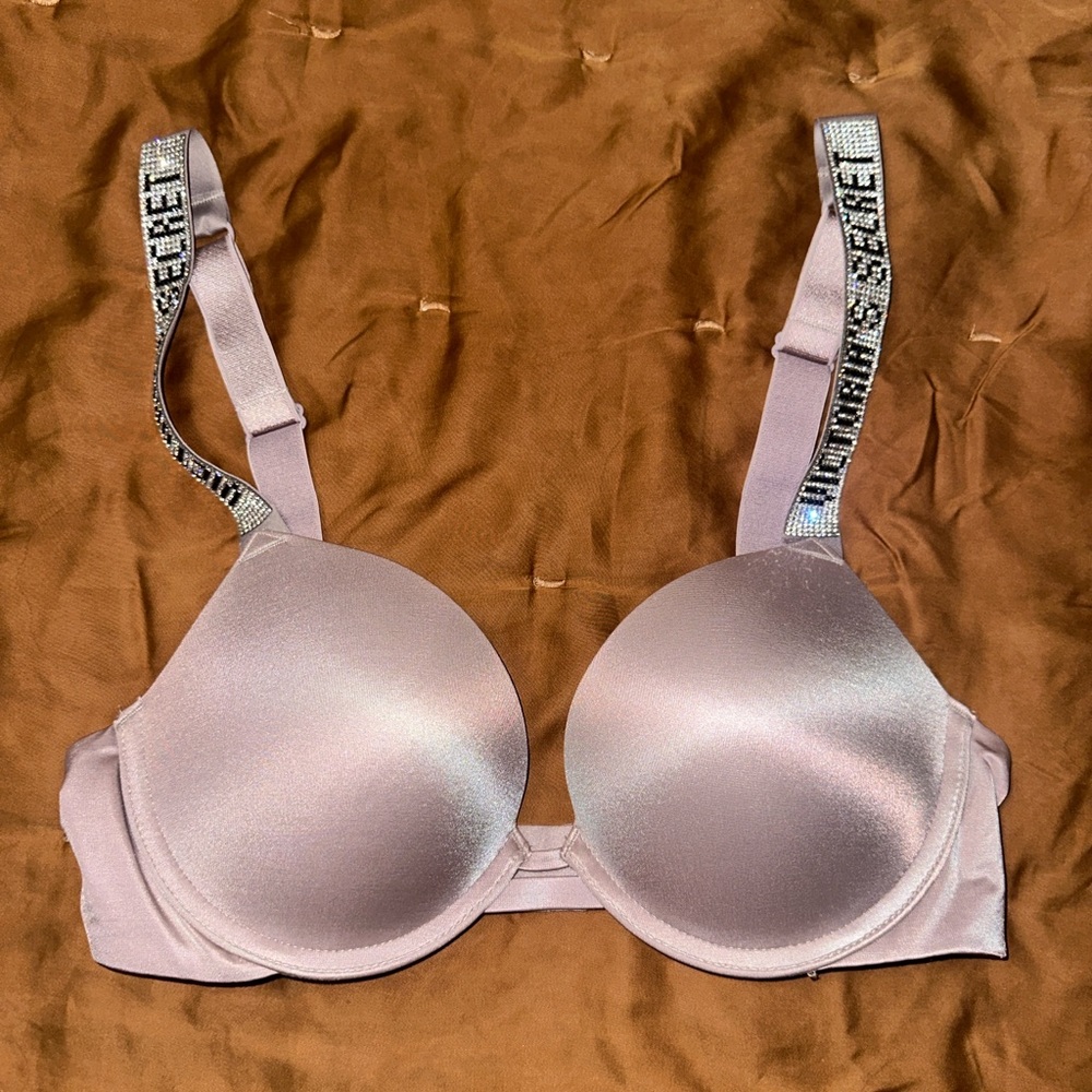 Victoria's Secret Taupe Smooth Push-Up Bra with Embellished Straps BRAND NEW